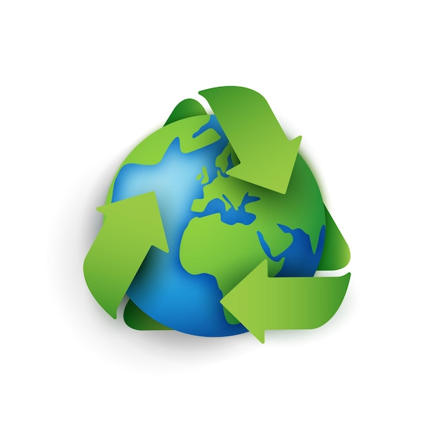 Wereldwijde recyclingdag verminderen hergebruik recycling in milieu duurzaamheid recycling symbool beschermen het milieu verminderen afval verminderen koolstofemissies aarde dag vectorontwerp