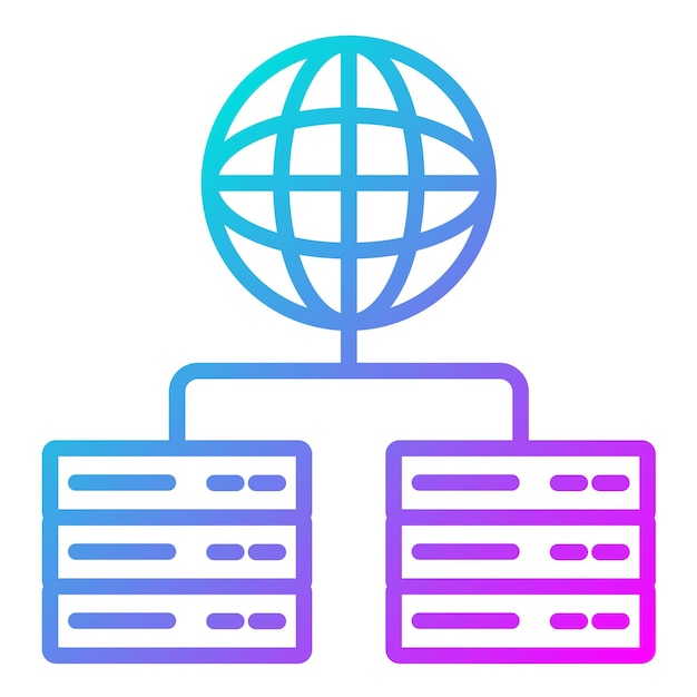 Wereldwijde servers Vector illustratie stijl
