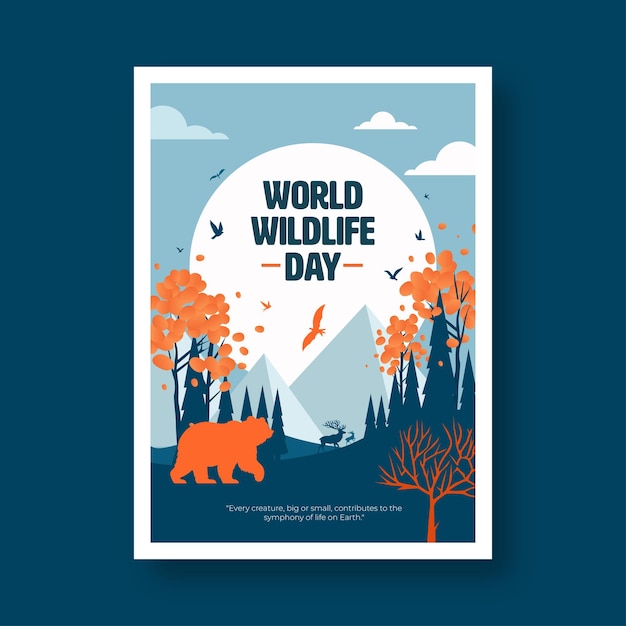 Wereldwilde Dagen Vector Poster Design Template.