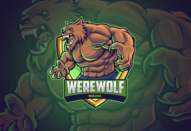 Il lupo mannaro esporta il design del logo per la tua squadra