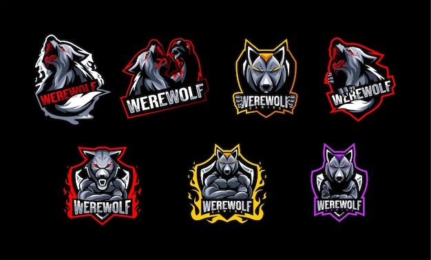 Werewolf logo mascot collection template design