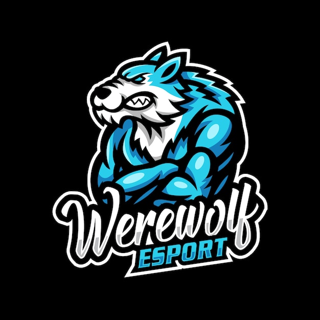 늑대 인간 마스코트 로고 esport 게임