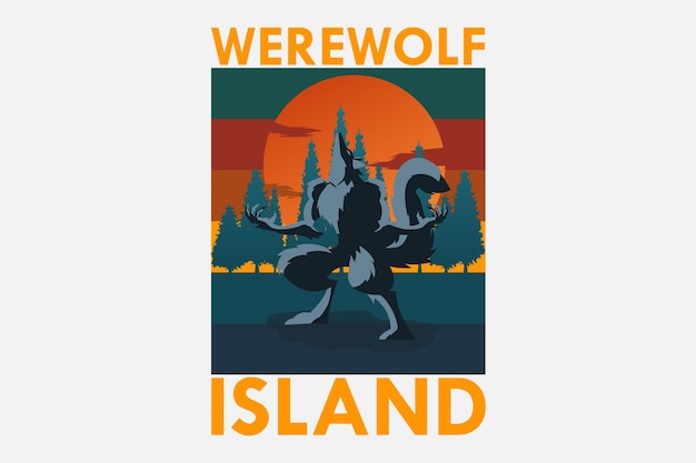 Werewolf silhouette design illustration