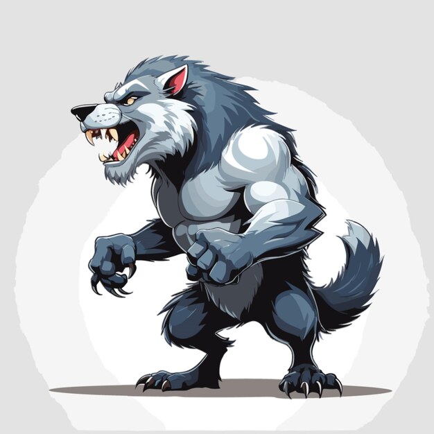 Vector werewolf vector on white background