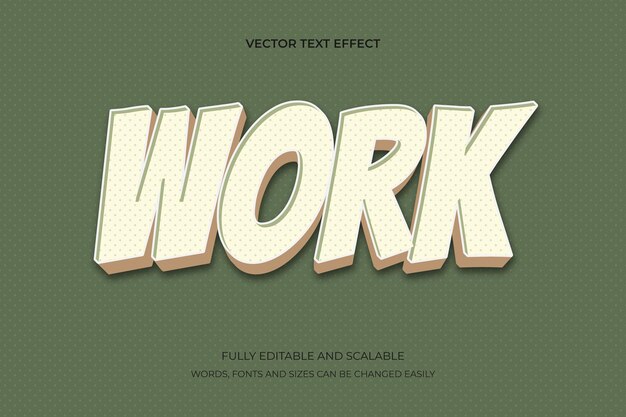 Vector werk 3d bewerkbare tekst-effect