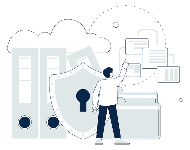 Werk gegevensbescherming Cloud service beveiligingsconcept