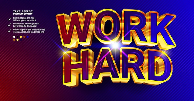 Werk hard lettertype-effect