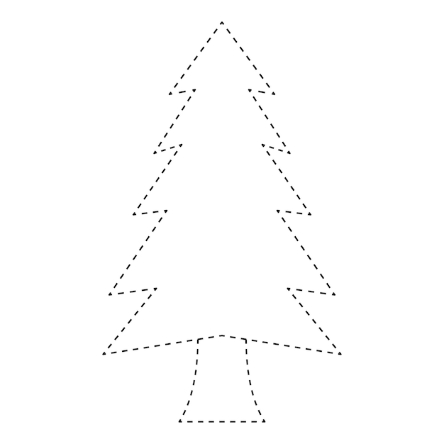 Vector werkblad kerstbomen traceren voor kinderen