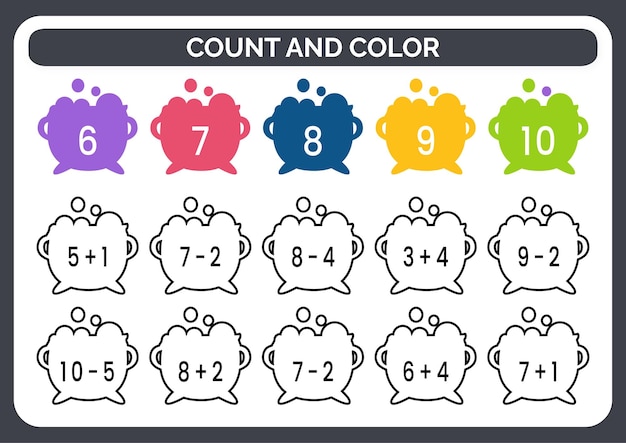 Werkblad tellen en kleuren voor kinderen