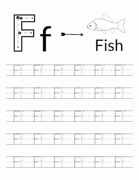 Werkblad traceren. Alfabetactiviteit kinderen leren Leer alfabetletters te traceren