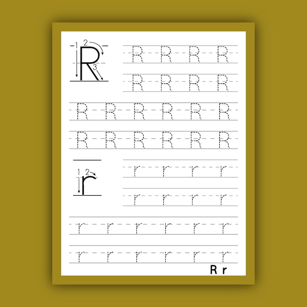 Werkbladen voor het traceren van letters voor kleuters Aa tot Zz