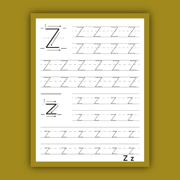 Werkbladen voor het traceren van letters voor kleuters Aa tot Zz