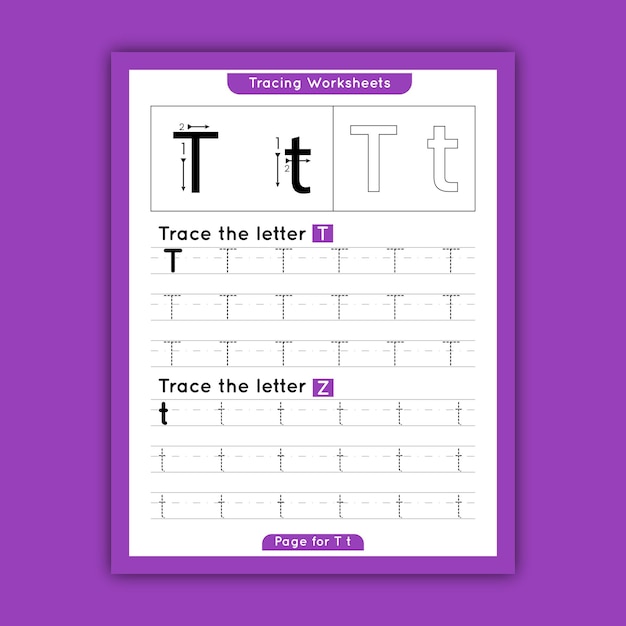 Werkbladen voor het traceren van letters voor kleuters Kinderen met A tot Z