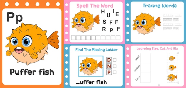 Werkbladenpakket voor kinderen met kogelvissen leuk leren voor kinderen