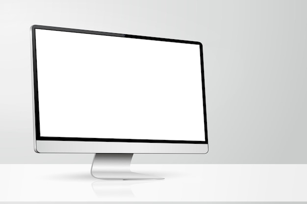 Werkruimte met een model van een leeg scherm van de computer