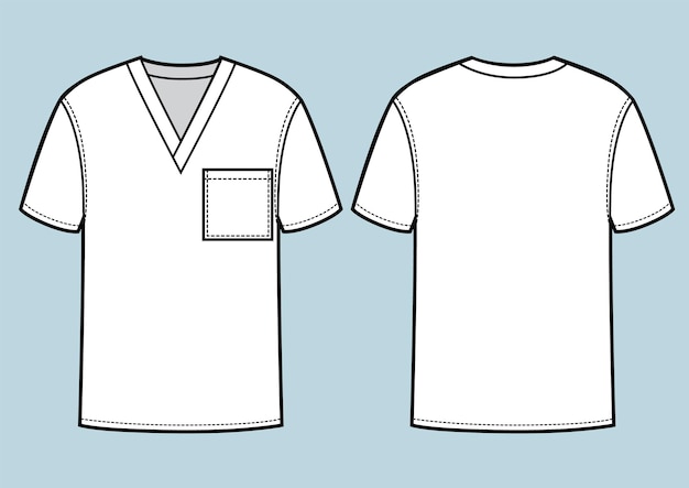 Vector werkshirt voor arts. mode schets illustratie