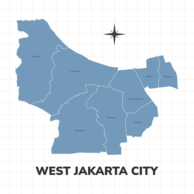 西ジャカルタ市内地図イラスト インドネシアの都市の地図