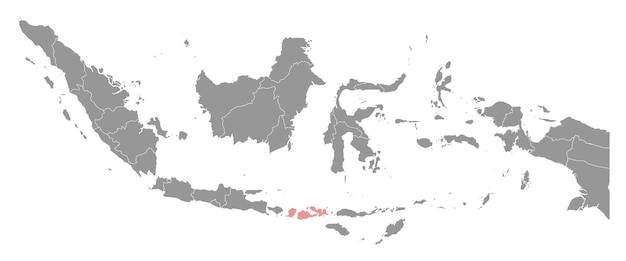 Vector west nusa tenggara province map administrative division of indonesia vector illustration