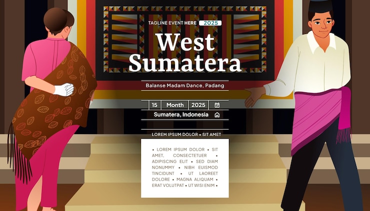 Vector west sumatera balanse madam culture flat design illustration