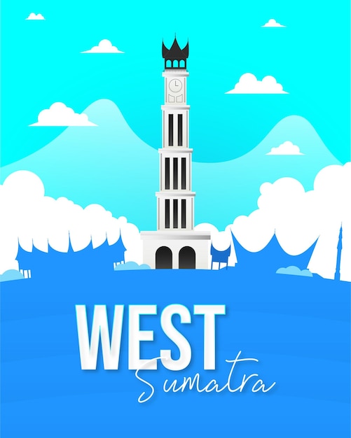 Vector west sumatra padang jam gadang post