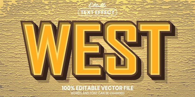 west text, font style editable text effect