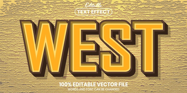 West text, font style editable text effect