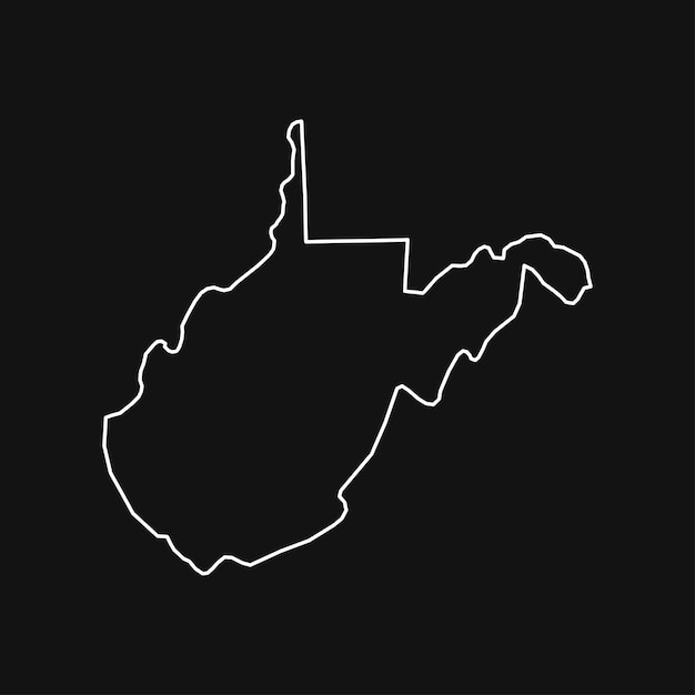 Vector west virginia map on black background