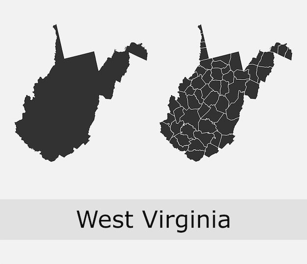 Vector west virginia map counties outline