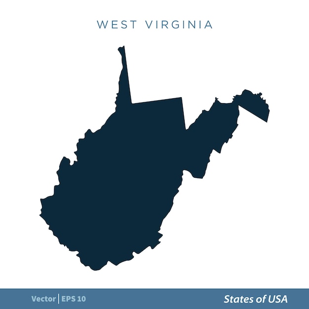 West Virginia States of US Map Icon Vector Template Illustration Design Vector EPS 10