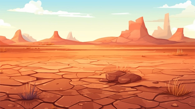 Vector west wilderness heat land desert ground africa panorama horizon game graphic horizontal scenery