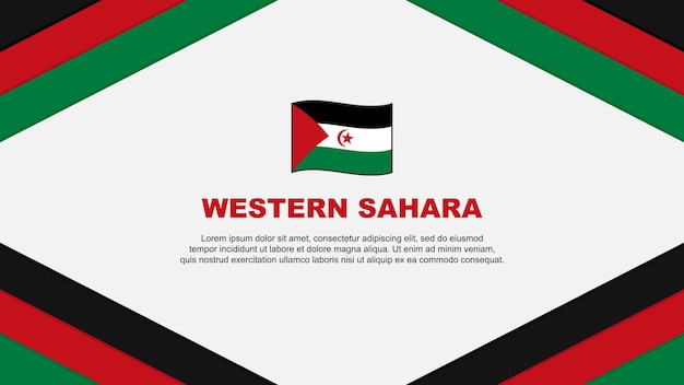 Westelijke Sahara Vlag Abstracte Achtergrond Ontwerpsjabloon Westelijke Sahara Onafhankelijkheidsdag Banner Cartoon Vector Illustratie Westelijke Sahara Sjabloon