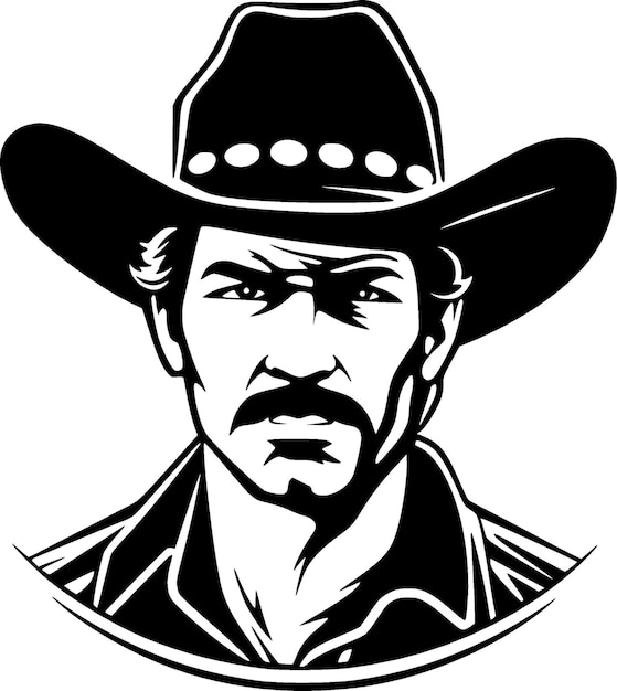 Vector western black and white vector illustration