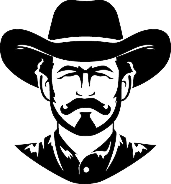 Vector western black and white vector illustration