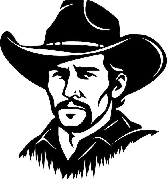 Vector western black and white vector illustration