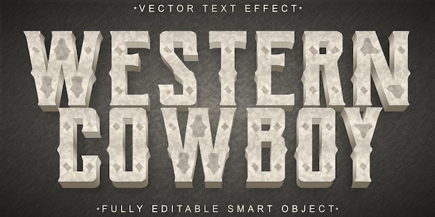 Western Cowboy Vector Volledig bewerkbaar Smart Object Text Effect