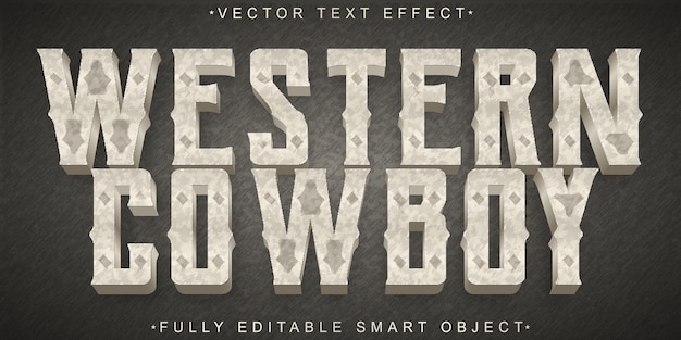 Western cowboy vector volledig bewerkbaar smart object text effect