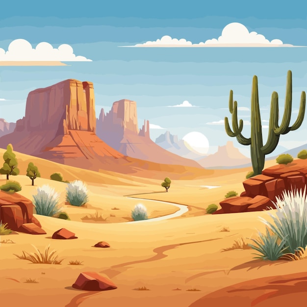 western landscape vector