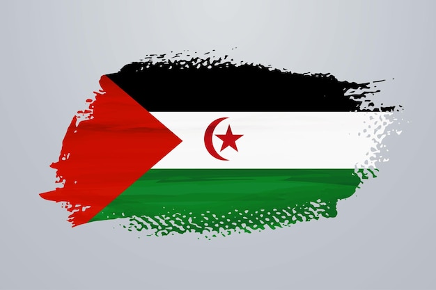 Western Sahara brush paint flag