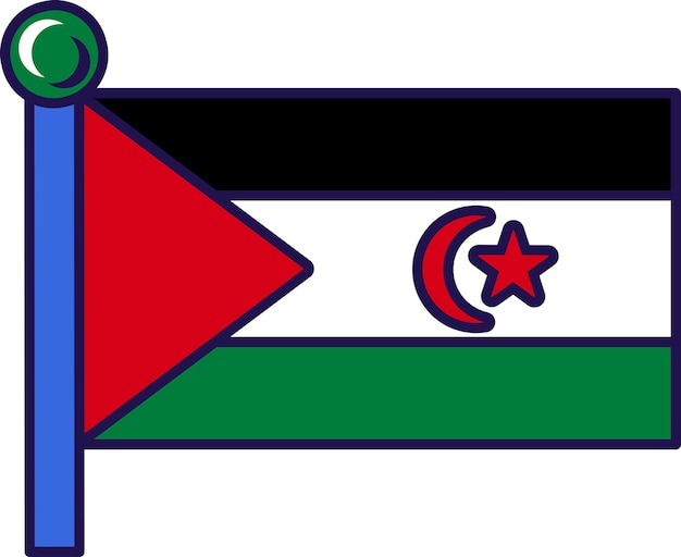 Western sahara country flag on flagstaff vector