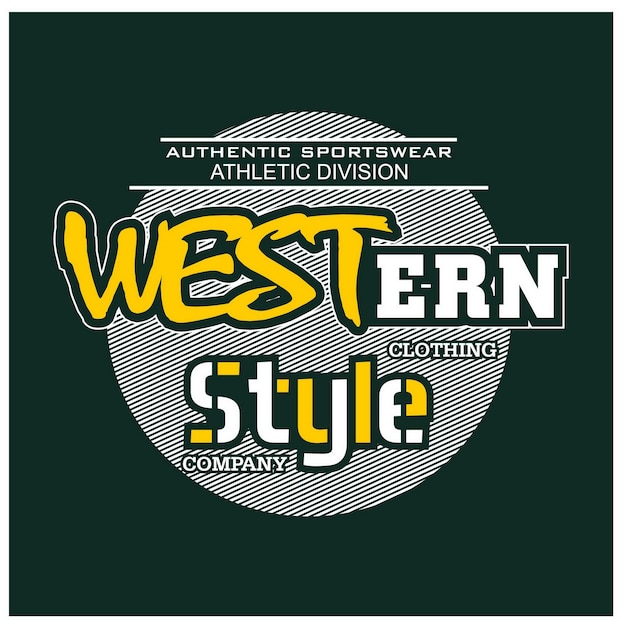 Stile occidentale design tipografico vintage in abbigliamento tshirt con illustrazione vettoriale e altri usi