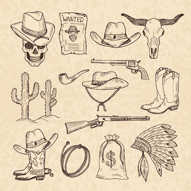 Vector western symbols