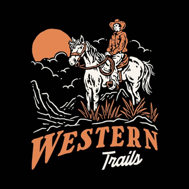 Vector western trails-illustratie