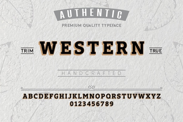 Vector western typeface for labels and different type designs