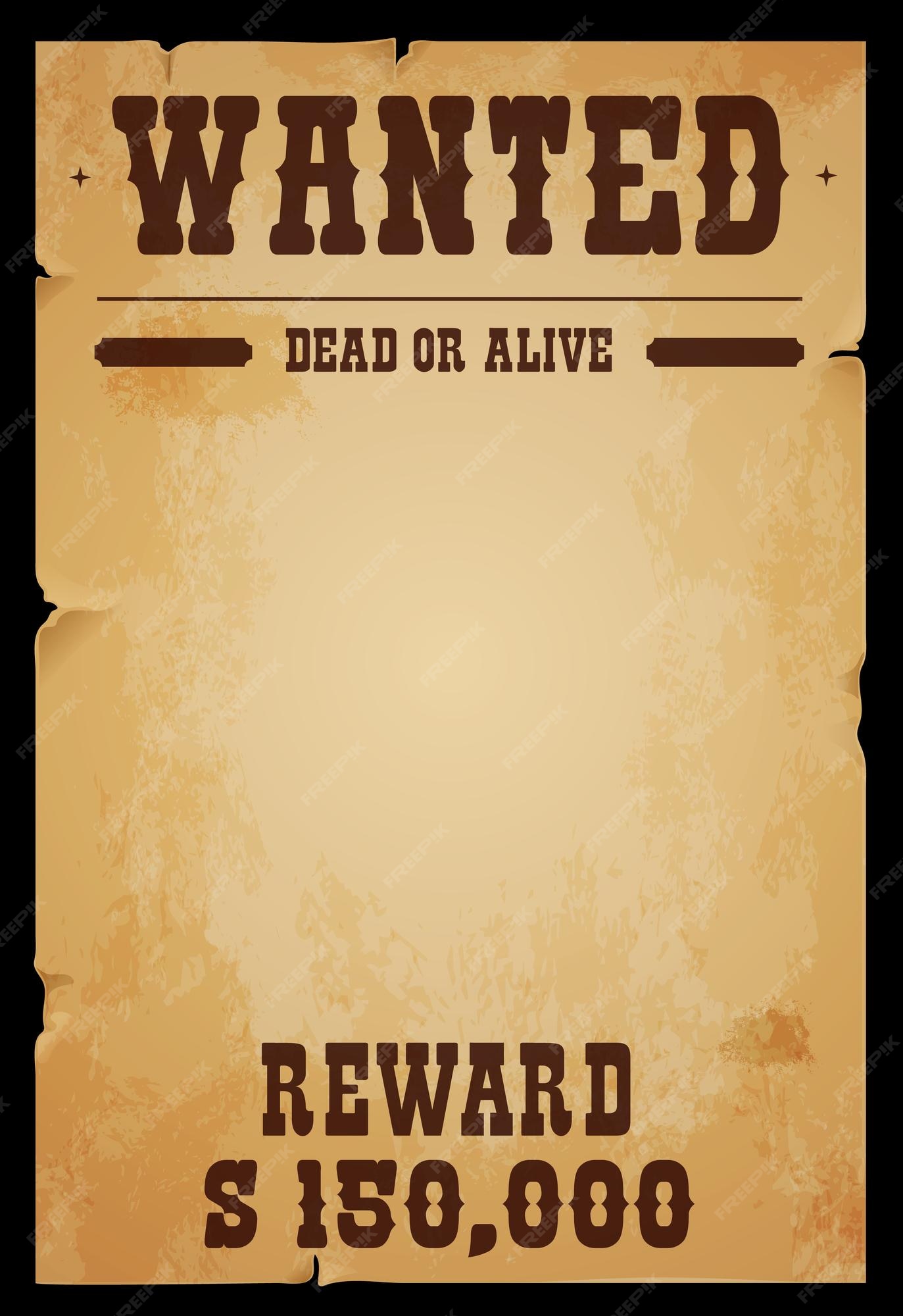 Premium Vector  Western wanted dead or alive vintage poster