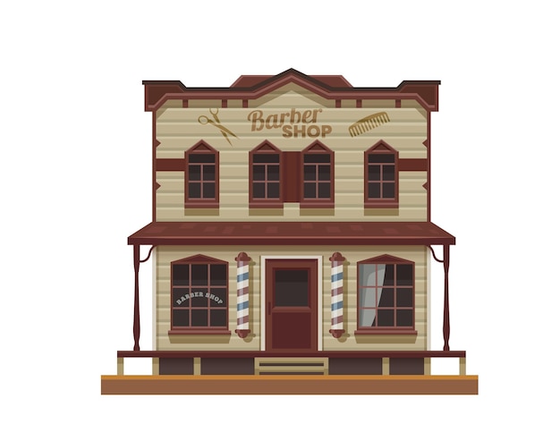 Western Wild West barber shop town building