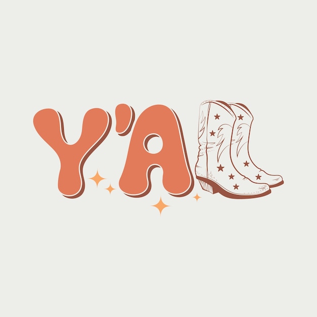 Western Y'all cowboylaarzen SVG ontwerp