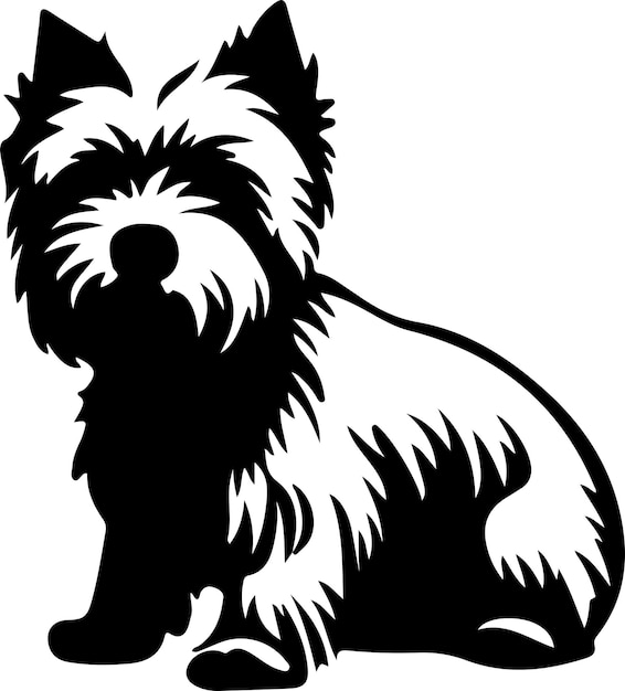 Westland White Terrier zwart silhouet met doorzichtige achtergrond