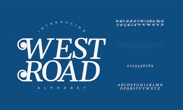 Westroad премиум-класса, роскошные элегантные буквы и цифры алфавита. элегантная свадебная типография, классика.
