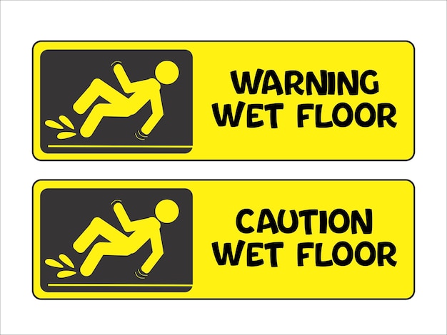 wet floor sign vector