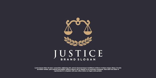 Wet logo voor justitie advocaat advocatenkantoor bedrijf of persoon premium vector